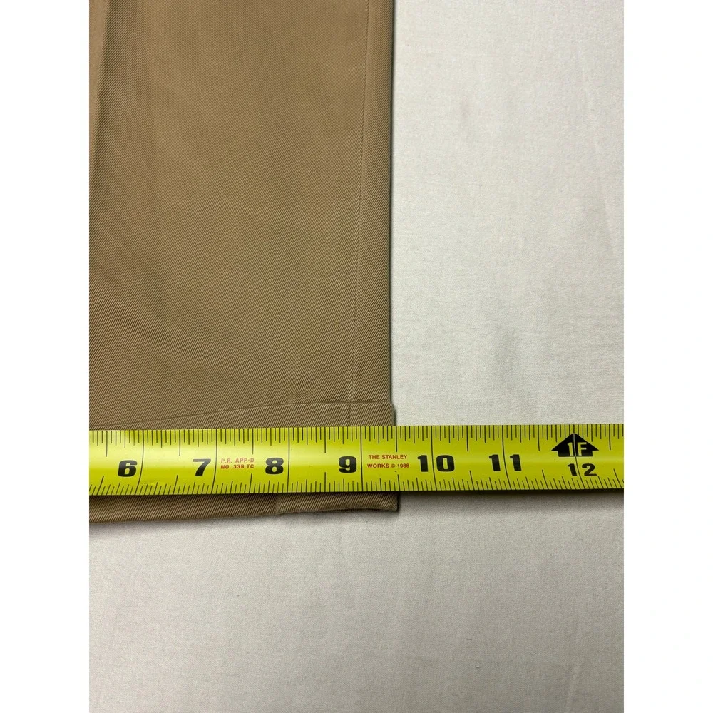 Brooks Brothers Mens 40x30 Khaki Pleated Chinos Cotton Cuffed Pants‎ Tan